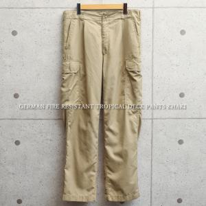 実物 USED ドイツ軍 FR（FIRE RESISTANT）トロピカル デッキパンツ KHAKI メンズ カーゴパンツ 軍パン ミリタリーパンツ 薄手 夏用【クーポン対象外】【I】｜waiper