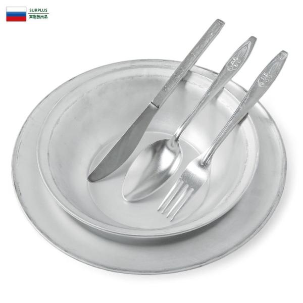 実物 新品 ロシア軍 食器 カトラリー 5点 セット デッドストック アウトドア キャンプ アルミ ...