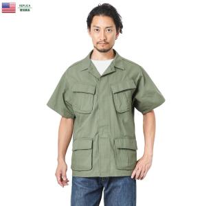 忠実復刻 新品 米軍 半袖 ジャングルファティーグ ジャケット（ベトナムジャケット） 4thモデル メンズ アウター ミリタリーシャツ ゆったり【T】