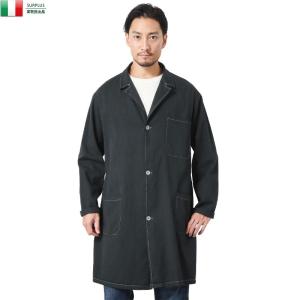 実物 新品 イタリア軍 コットンツイル ワークコート BLACK染め デッド
