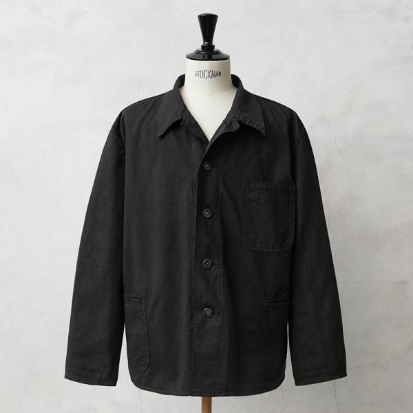 実物 新品 デッドストック ドイツ軍 BW コットン ワークジャケット BLACK染め ミリタリージ...