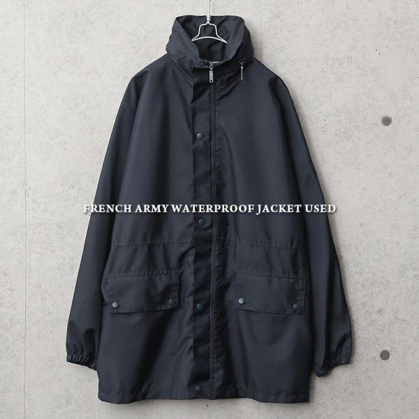 実物 USED フランス軍 ウォータープルーフ ジャケット メンズ ミリタリージャケット アウター ...