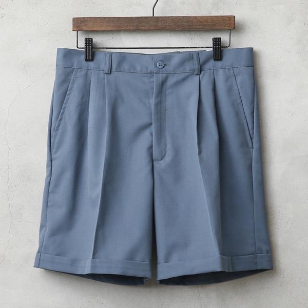 実物 新品 デッドストック フランス軍 ツータック オフィサー ショーツ メンズ ミリタリーパンツ ...