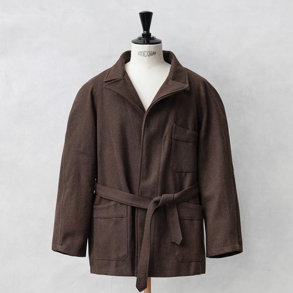 実物 新品 デッドストック イタリア軍 ホスピタル ラップ ウールジャケット ブラウン メンズ ミリ...
