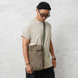 フランス軍 キャンバスレザーショルダーバッグ L デッドストック