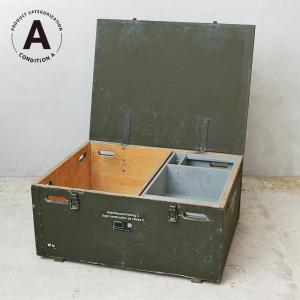 【別途送料7,650円】実物 USED スイス軍 ウッド ミリタリーボックス（仕切りBOXあり）コンディションA インテリア 家具 ヴィンテージ【クーポン対象外】【I】｜waiper