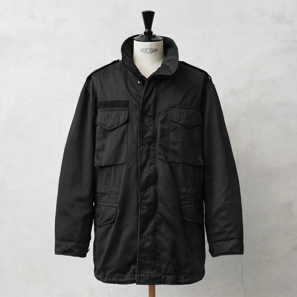 実物 新品 デッドストック オーストリア軍 M-65 フィールドジャケット DEEP BLACK染め...