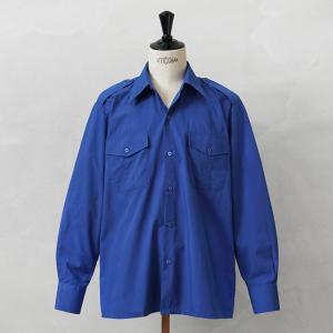 実物 新品 デッドストック フランス軍 ロングスリーブ PIN OX オフィサーシャツ ROYAL BLUE【クーポン対象外】【I】｜waiper