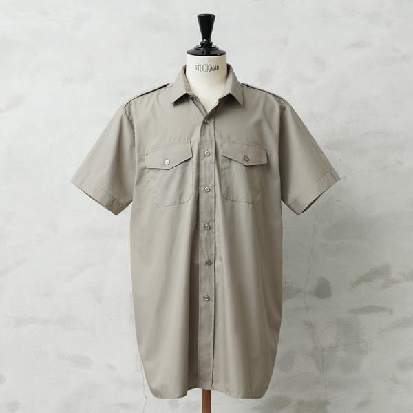 実物 USED イギリス軍 RM RAF &amp; ARMY ショートスリーブ ドレスシャツ STONE【...