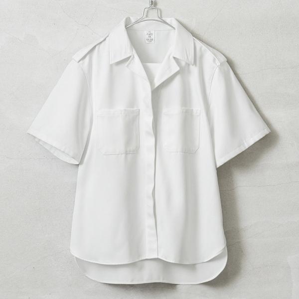 実物 新品 デッドストック イタリア軍 M.M. ホワイト サービス オープンカラーシャツ【クーポン...