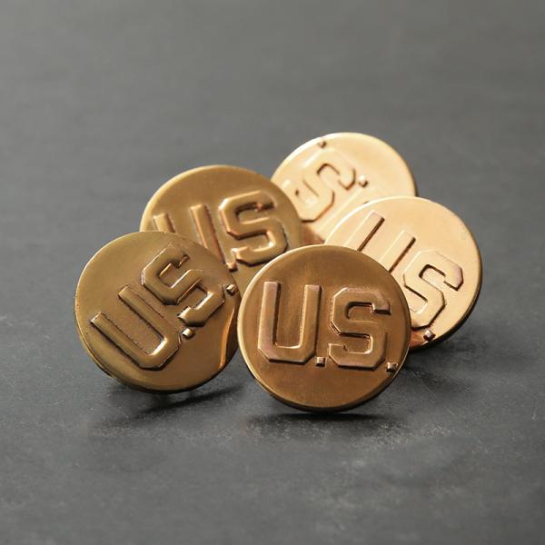 実物 新品 デッドストック 米軍 WW II ヴィンテージ U.S. 襟章 カラーディスク バッジ ...