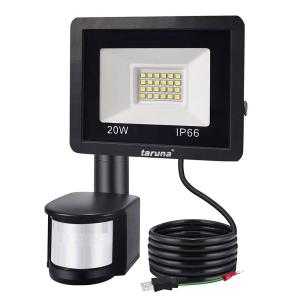 【即納】1台 センサーライト 20W LED投光器 屋外 人感センサー コンセント式 作業灯 防犯ライト IP66 LED 昼光色 6500K 2200LM 100V適用