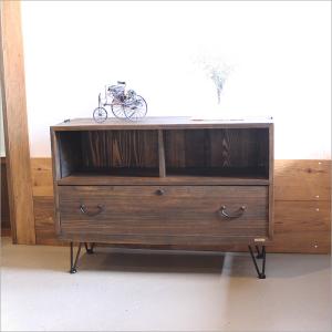 和箪笥 リメイク チェスト 3段 幅88cm 古材 アイアン脚 和モダン 収納