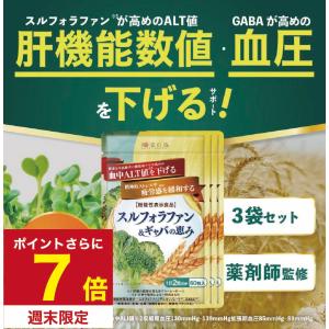 肝機能 サプリ 肝臓 スルフォラファン ギャバ 3袋 gyaba alt値 γ-gtp 疲労 睡眠 スルフォラファン&ギャバの恵み サプリメント 和漢の森