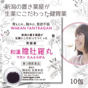 市販薬 胃薬 市販 和漢 たんとらがん 和漢 膽肚羅丸 10包胃弱 胃もたれ 胸やけ 消化不良 食欲不振 二日酔い 第３類医薬品 漢方 処方 胃腸薬｜wakantantragan-honpo