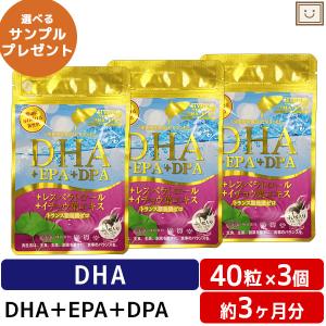 DHA+EPA+DPA+イチョウ葉エキス 40粒 3個セット イチョウ葉 サプリ ビタミンe タブレット 健康食品 健康サプリ フィッシュオイル