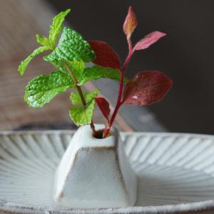 剣山がいらない！お手軽一輪挿し【楕円】 kinari 益子焼 わかさま陶芸