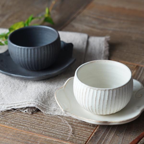 益子焼 ２客セット/かぼちゃの馬車のカップ＆ソーサー【kinari/ブロンズ黒マット】 シンデレラシ...