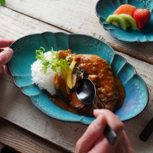 益子焼 ラビエ 浅鉢(大) シャビーターコイズ ...の商品画像