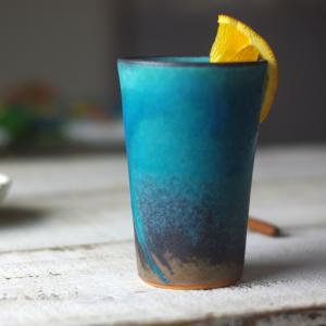 シャビーターコイズ ゴブレット 益子焼 ロングカ...の商品画像