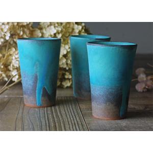 シャビーターコイズ ゴブレット 益子焼 ロング...の詳細画像3