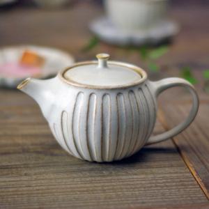 ♦民藝 益子焼 用の美 陶芸 茶器 急須 古美術品 骨董品 アンティーク 益子焼 シャビーターコイズ ティーポット（小）茶漉し付き 北欧風の