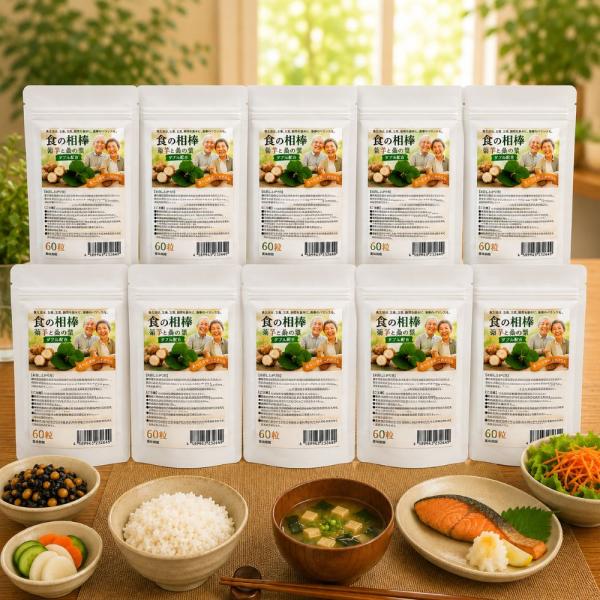 食の相棒 60粒 10袋セット 有機菊芋 有機桑の葉 サプリメント イヌリン タブレット オーガニッ...