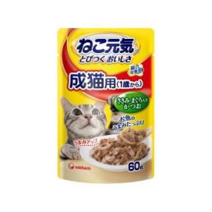 ねこ元気 総合栄養食 パウチ 15歳以上用 まぐろ入りかつお ( 60g*12袋