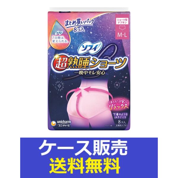 （1ケース販売）「ソフィ　超熟睡ショーツＭＬ　８枚」　16個の詰合せ