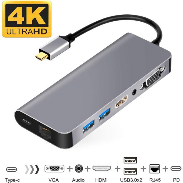 USB C HDMI VGA変換 USB C ハブ 7in1 USB Type C ハブ HDMI ...