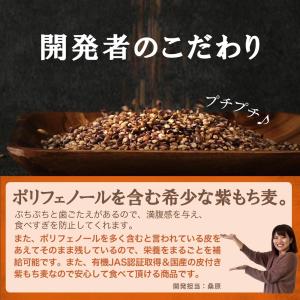 紫もち麦 皮つき 無農薬 有機 500g オー...の詳細画像4