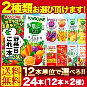 ★完売★　野菜ジュース スムージー カゴメ　200ml 紙パック×24本 12本×2種 季節限定品 野菜生活 一度に2種類選べる 選べる福袋 宅配便A