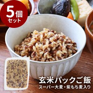 パックご飯 玄米 スーパー大麦 紫もち麦 160g 5個 レトルト 有機原料 皮つきもち麦 ダイシモチ レンジ調理可