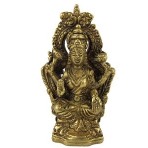 ヒンドゥー宗教真鍮彫刻女神ラクシュミ｜wakiasedry