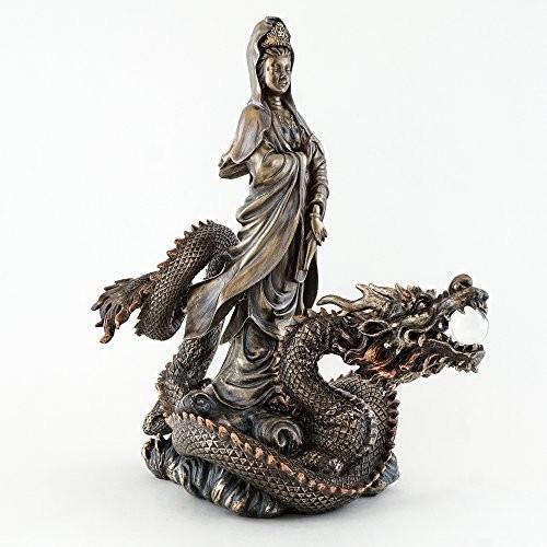 Topコレクション13 &quot; H 10.5 &quot; L Guan Yin Riding Dragon St...