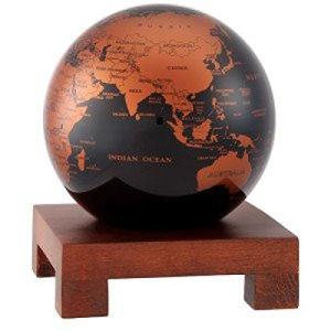 [ムーバ]Mova 4.5 Copper and Black Earth Globe with Square Base in Natural Wood MG-45-CBE-WPS-W