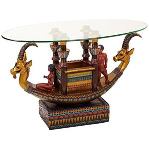 Design Toscano Egyptian Barge to the Beyond Glass Topped Sculptural Table