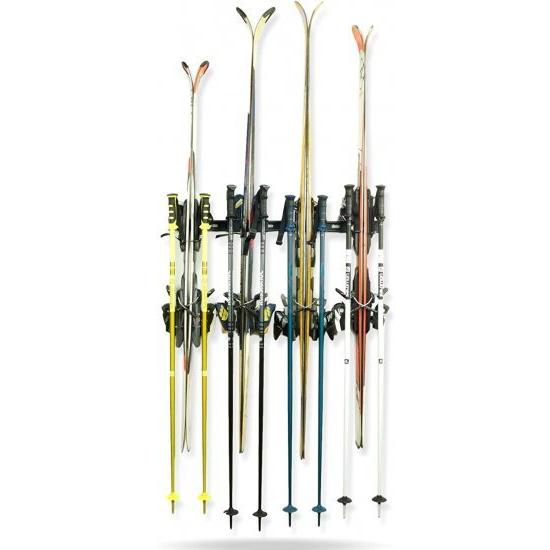 Koova スノースキーラック 壁マウント 屋内収納用 | スキープラスポール4組を安全に収納 | ...