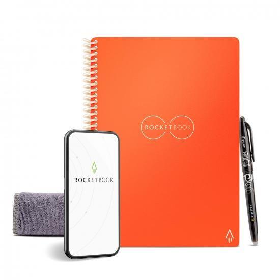 Rocketbook 再利用可能デジタルノートブック - スマートメモ帳 A5 オレンジ ワイヤー綴...