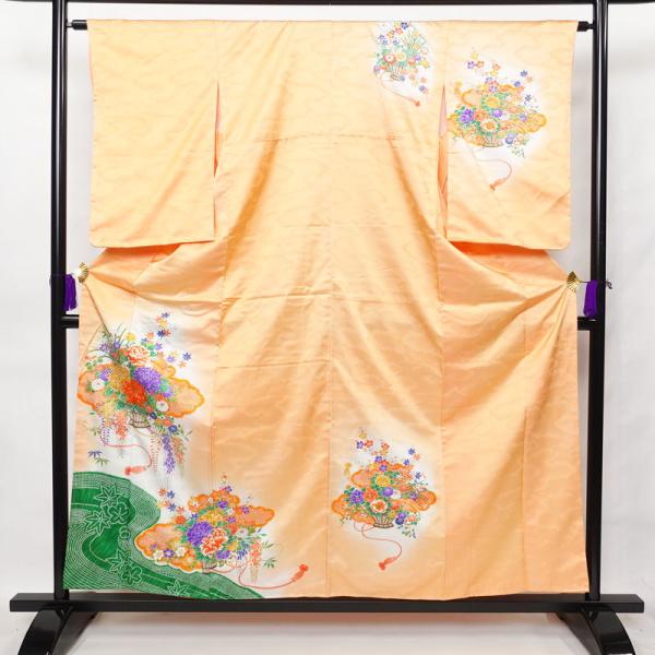 中古 付け下げ 良品 しつけ糸付き ポリエステル 古典柄 袷仕立て 身丈158cm 裄丈64.5cm...