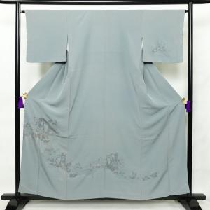附下訪問着 画遊人 落款入り 猫柳 水仙柄 正絹 8831 : 8831 : きもの 