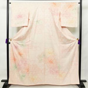 京やB057 正絹 訪問着 付け下げ 附下 絹100％ モノトーンの着物 絞り