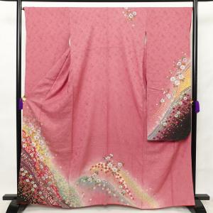 平和屋着物●豪華振袖　作家物　辻が花　絞り　暈し染め　銀通し地　正絹　逸品　CABD0310ut 平和屋着物○豪華振袖 作家物 辻が花 絞り 暈し染め 銀通し地 正絹