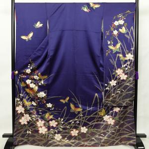 平和屋着物●豪華振袖　御所車鬘帯飛鶴花文　暈し染め　金彩　正絹　逸品　未使用　AABG6579cs 平和屋着物○豪華振袖 御所車鬘帯飛鶴花文 暈し染め 金彩 正絹 逸品 未