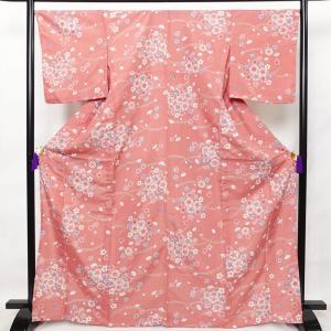 平和屋着物▽小紋　単衣　草花文　暈し染め　洗える着物　AABG8700jh 平和屋着物▽小紋 単衣 草花文 暈し染め 洗える着物 AABG8700jh : 平和