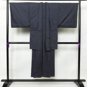 中古 男性用 大島紬 着物 美品 証紙あり しつけ糸付き 正絹 亀甲柄 袷