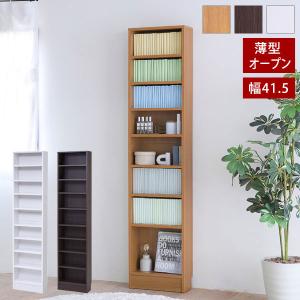 薄型オープン書棚 上置きSET 本棚 幅41.5cm 奥行16.5cm MEMORIA 棚板が