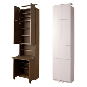 日本製 完成品 突っ張り 壁面キャビネット デス...の商品画像