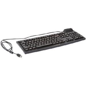Cherry G83-6644LUAEU-2 POS Qwerty Keyboard with USB Interface and PC/SC Smart Card Reader, 18" Width, Black｜waku-maremare