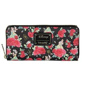 Loungefly Disney Beauty and the BeastフローラルローズAll Over Print Zip Around Wallet｜waku-maremare